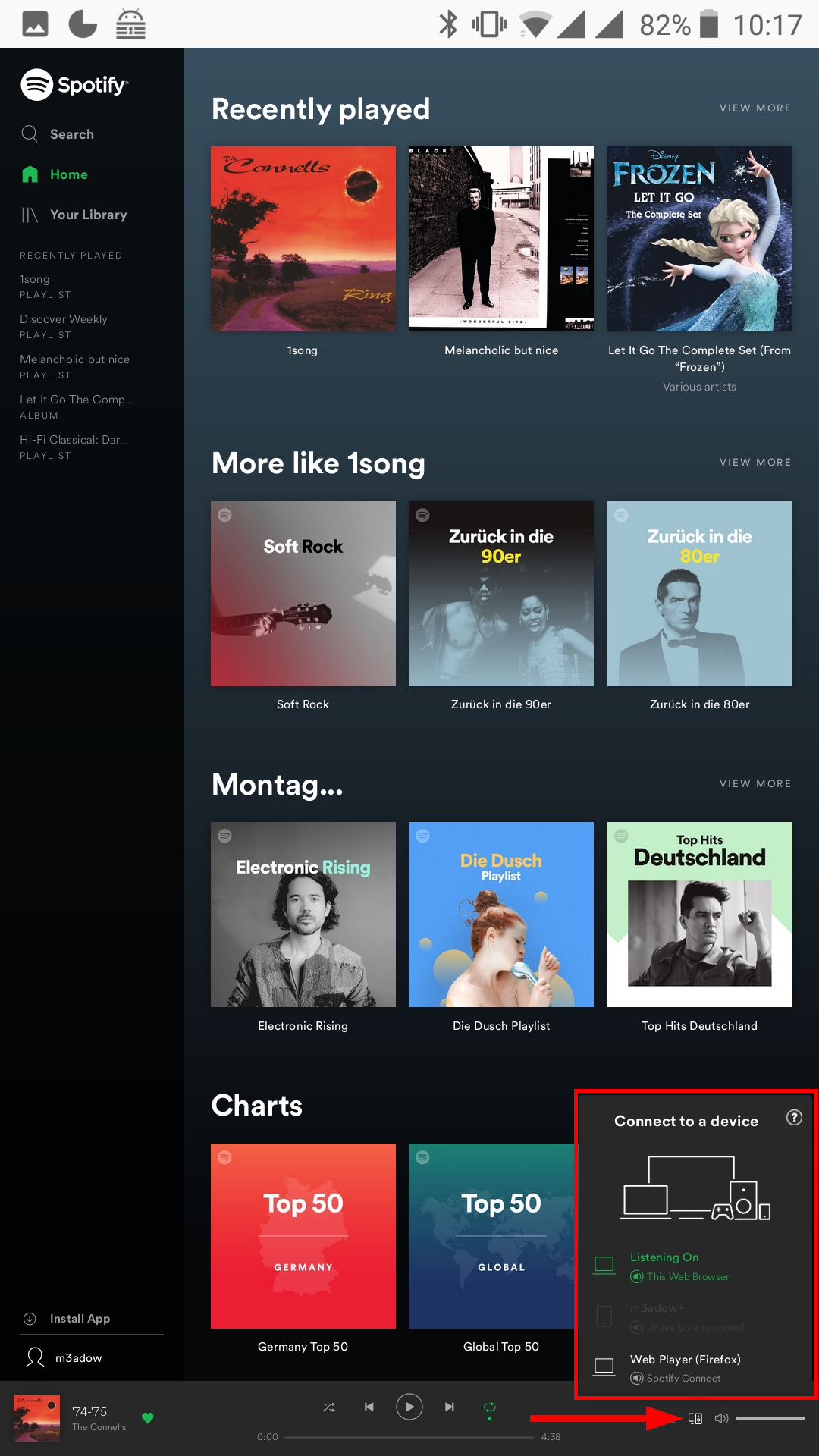 spotify web player black screen